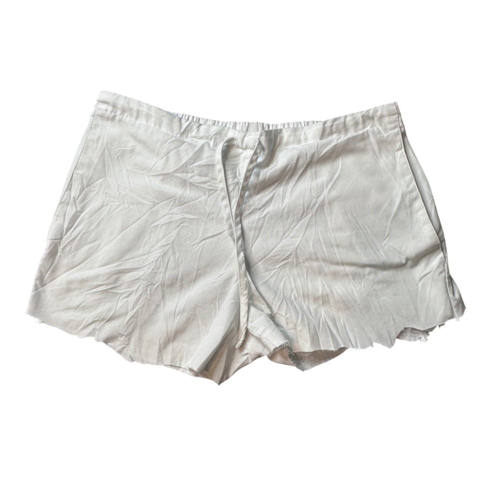 Cherokee Shorts Womens S White Workwear 4101P Cutoff Raw Hem Drawstring Scrub
